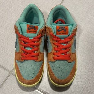 Nike SB Dunk Low Pro Teal and Orange Sneakers